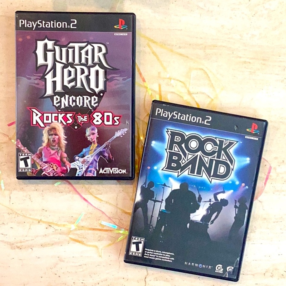 Guitar Hero Encore Rocks The 80s  PlayStation 2 Game & Rock Band PS2 Games Lot